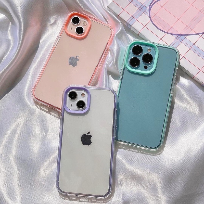 Ốp Điện Thoại Trong Suốt Viền Màu Dễ Thương - CAS2234