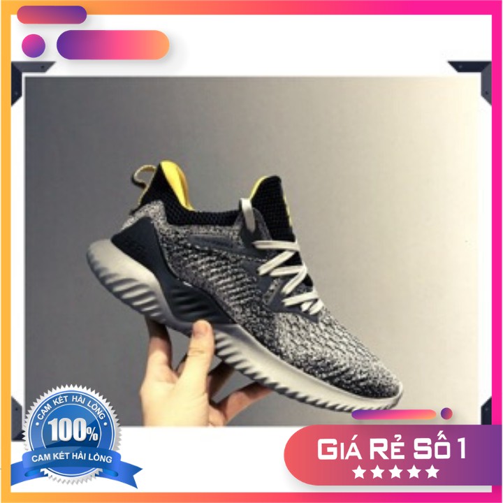 Giày thể thao sneaker Alphabou xám lòng vàng