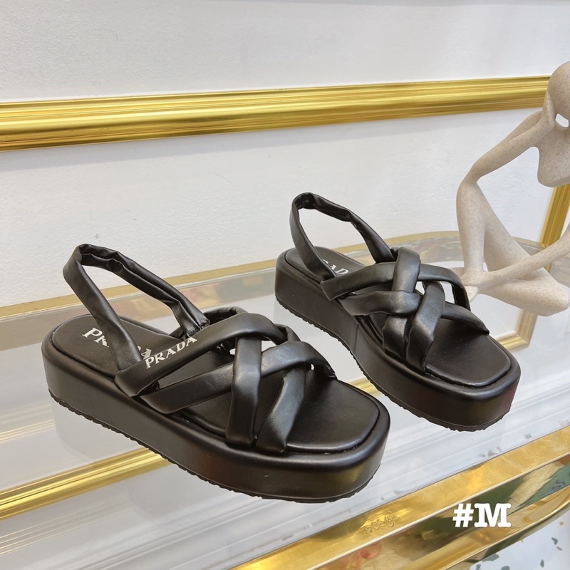 Sandal prd quai đan chéo đế cao fullbox