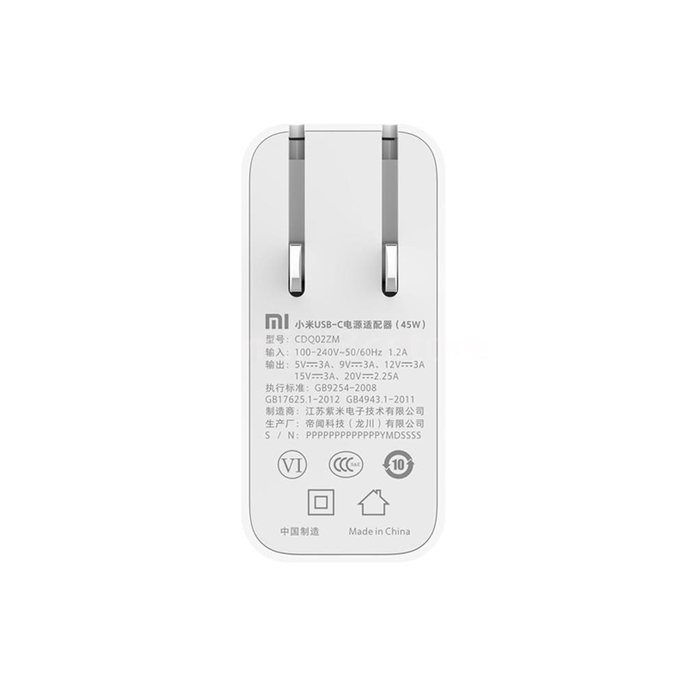 Cục sạc USB-C 45W QC3.0 PD2.0 mini di động 100-240V với phích cắm US có thể gập gọn cho Macbook Pro