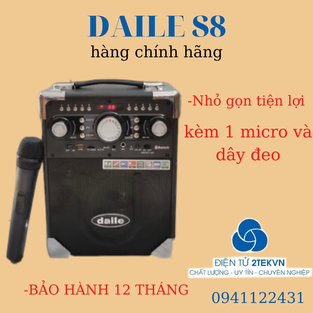 Loa kéo karaoke daily S8 tặng 1 Mic không dây