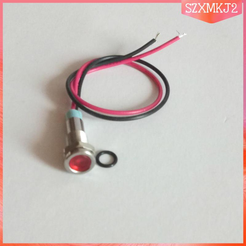 Đèn LED Cảnh Báo Ánh Sáng Đỏ 220V 6mm Bằng Kim Loại Gắn Bảng Điều Khiển Xe Hơi szxmkj2