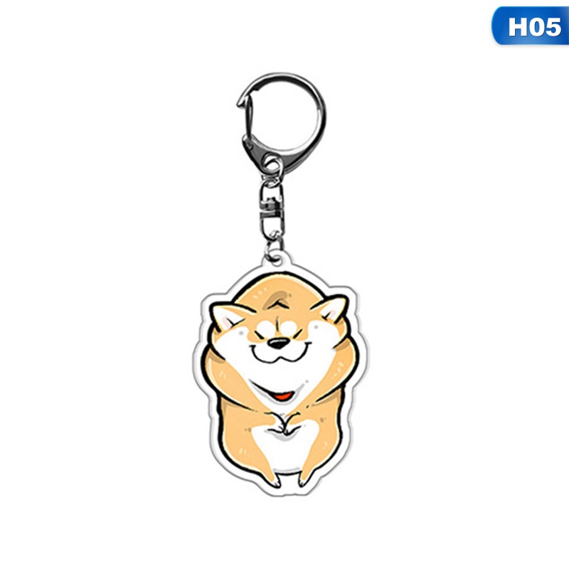 Móc khóa hai mặt hình cún hoạt hình dễ thương