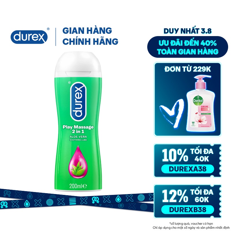 [Bạn mới nhập COSHBM -50% đơn 0Đ] Gel bôi trơn Durex Play Massage 200ml