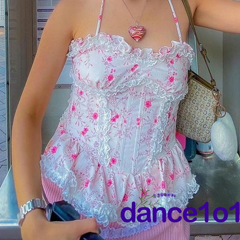 Áo Hai Dây Múa1O1-Y2K Esthetische Fairycore Franje Cho Nữ