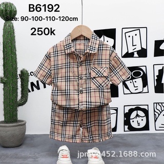 Đồ bộ bé trai sọc carô b6192