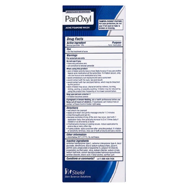 SỮA RỬA MẶT GIẢM MỤN PANOXYL BENZOYL PEROXIDE 156G