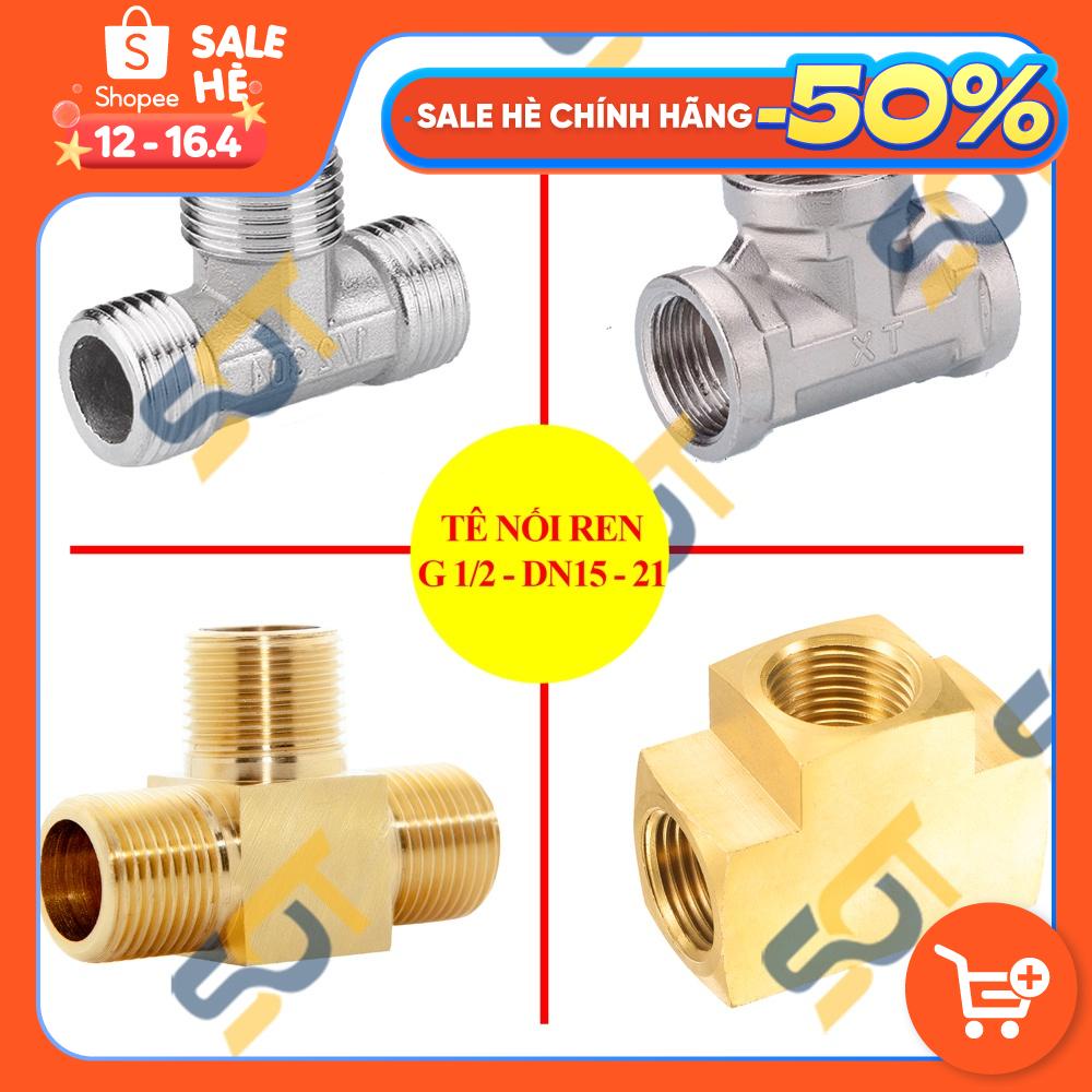 [TEE NỐI REN] Tê chia ba đầu ren trong &amp; ngoài bước ren BSP hệ G dân dụng (pipe fitting tee male &amp; female)