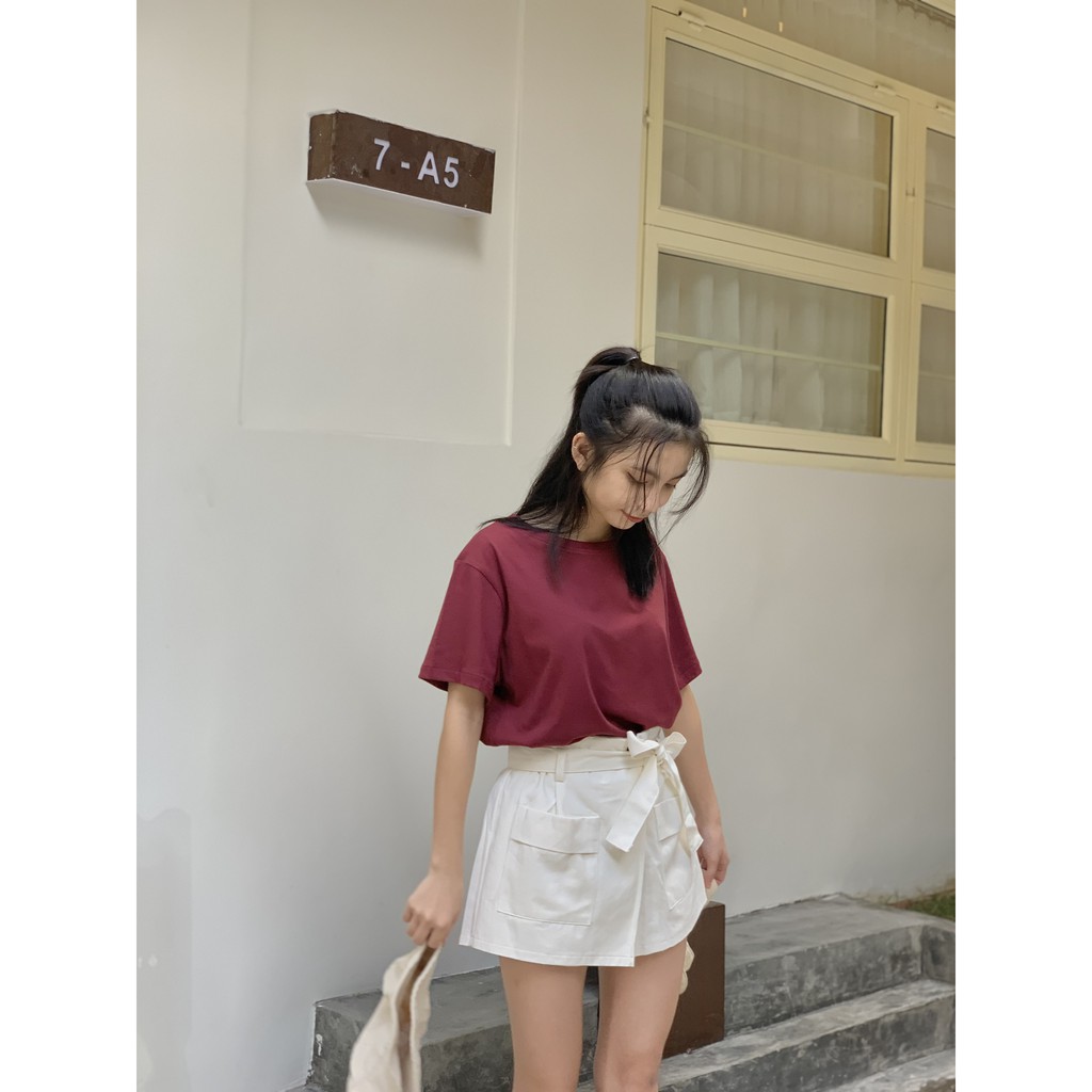[Mã FAMARAL2 giảm 10K đơn 50K] Áo thun trơn cơ bản ngắn tay TKP99 LOLLIE STUDIO