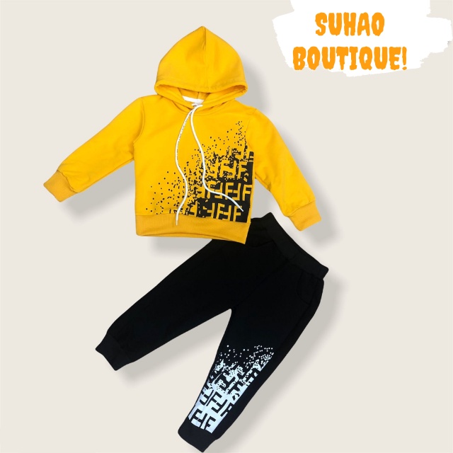 (Hàng QCCC) Bộ nỉ có mũ vẩy sơn cho bé trai 10-19kg SBBN018