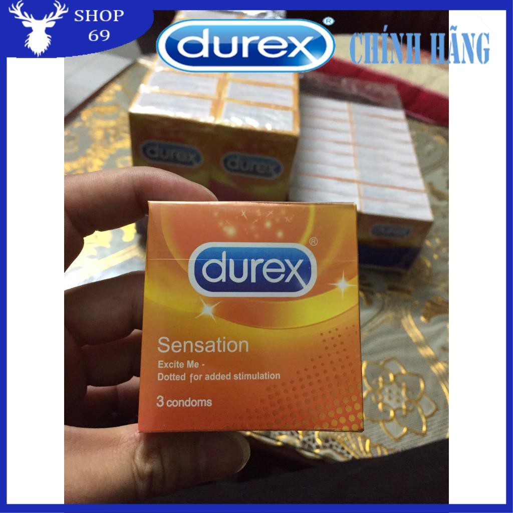 (MỎNG HƠN – NHIỀU GAI HƠN) KHIẾN NÀNG ĐÊ MÊ Bao cao su Durex Sensation có Gai và mỏng hơn (Số lượng 3 cái/ 1 hộp bcs)