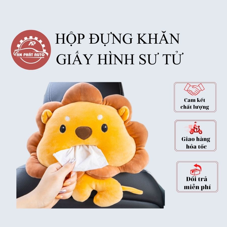 Hộp Đựng Khăn Giấy Đa Năng, Treo (Để) Trong Xe Ô Tô/ Xe Hơi Tiện Lợi Hình Sử Tử và Cua Đáng Yêu [Hàng Loại Đẹp]