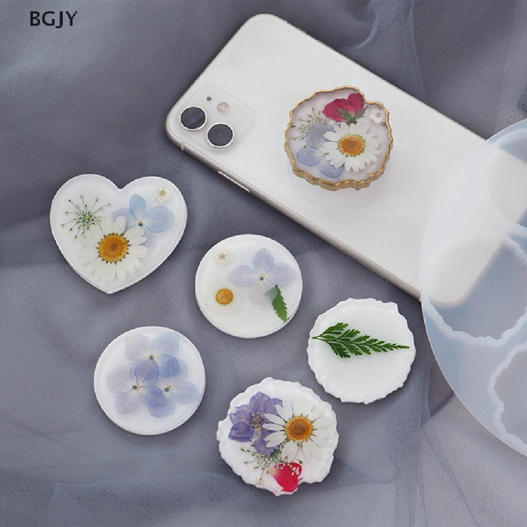 BGJY DIY Crystal Epoxy Resin Mold Airbag Mobile Phone Bracket Round Silicone Mold NEW