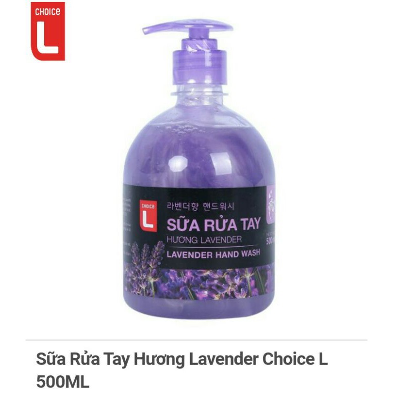 sữa rửa tay 500ml hướng trà xanh/ chanh/Lavender Choice L