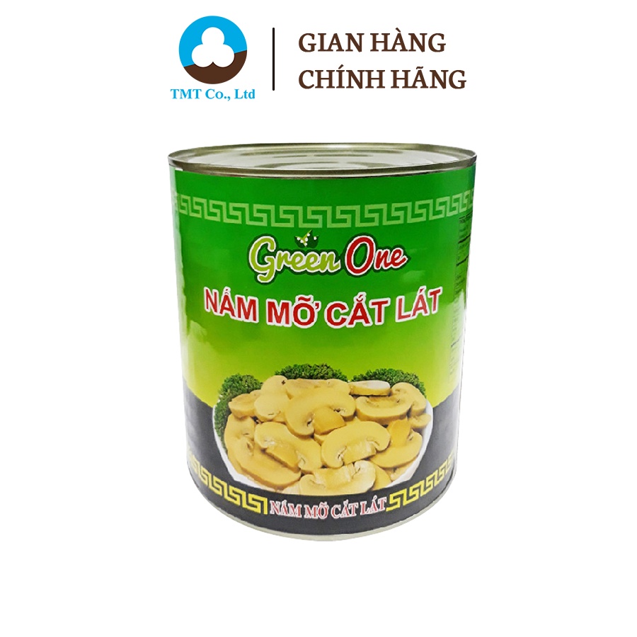 Nấm mỡ cắt lát đóng lon hiệu Green One 2840g