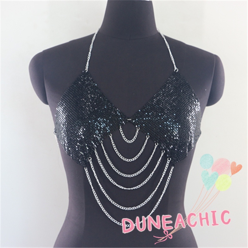 Áo Tank Top Phối Dây Xích Tua Rua Gợi Cảm Cho Nữ