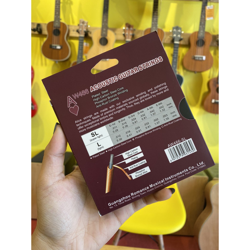 Dây đàn guitar acoustic –alice aw466-sl (chính hãng)- Hero Guitar Đà Nẵng