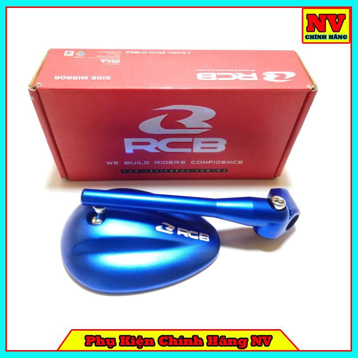 Gương xe máy thời trang mini RCB mẫu S5 kiểu trái xoài gắn chân gương, kính chiếu hậu cho AB, SH, SH Mode, Wave,…