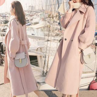 Áo Khoác Dáng Dài Chất Liệu Vải Len Dày Dặn Dễ Thương Cho Nữ Size S-2xl