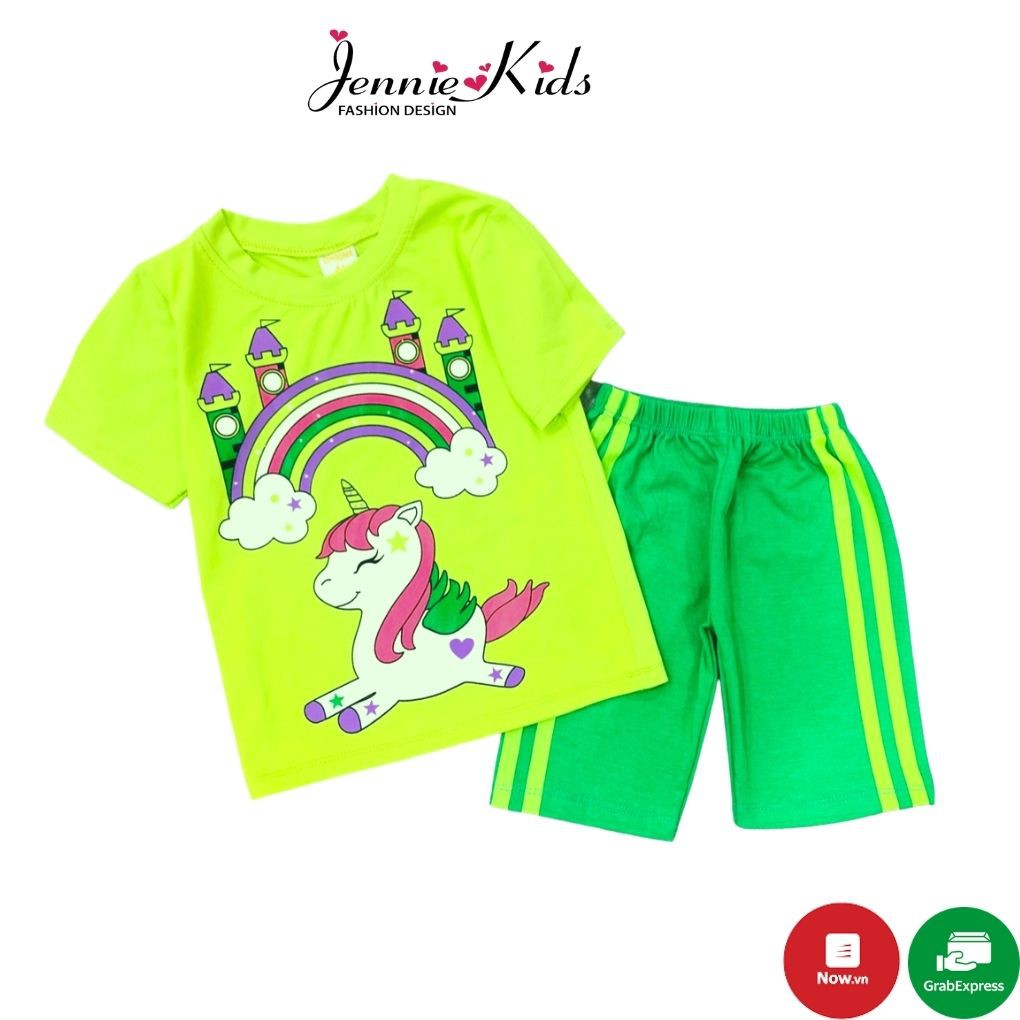 Đồ bộ ngố bé gái hình thú thun cotton 4 chiều Jennie kids thấm hút mồ hôi tốt J408