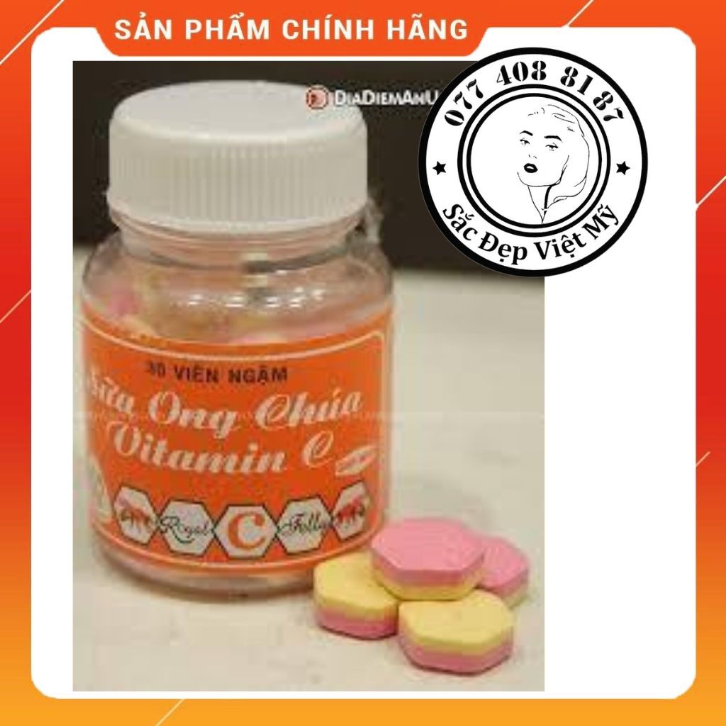Kẹo Vitamin C_Viên Ngậm Sữa Ong Chúa Mekophar Hộp Lớn 24 Chai x 30 Viên