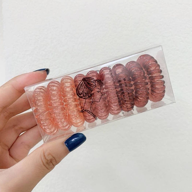 Bộ Dây Buộc Tóc Dạng Lò Xo Màu Sắc Ngọt Ngào Đơn Giản Cho Nữ