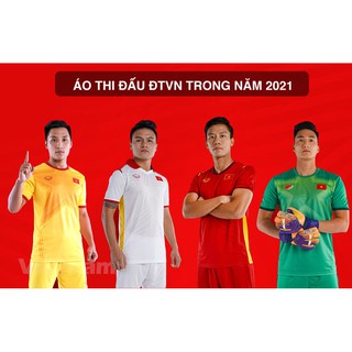 AoBongDaHT-Quần áo đá bóng trẻ em ĐT Việt Nam chất vải thun lạnh size 8-55kg