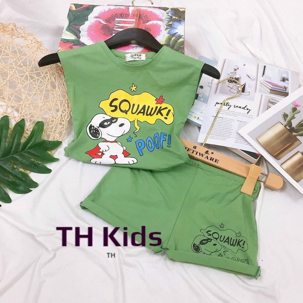 Bộ ba lỗ vải thun lạnh MK hình thú ngộ nghĩnh cho bé trai và bé gái 8-18kg, hàng đẹp