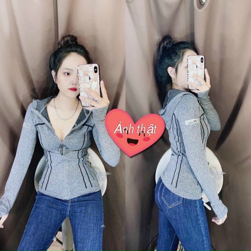 Áo Khoác dệt tập gym logo tay