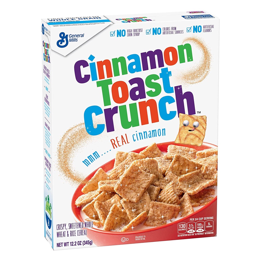 (Mỹ) Ngũ Cốc Ăn Sáng Vị Quế Cinnamon Toast Crunch Hộp 345g – Giòn Rụm Thơm Ngon