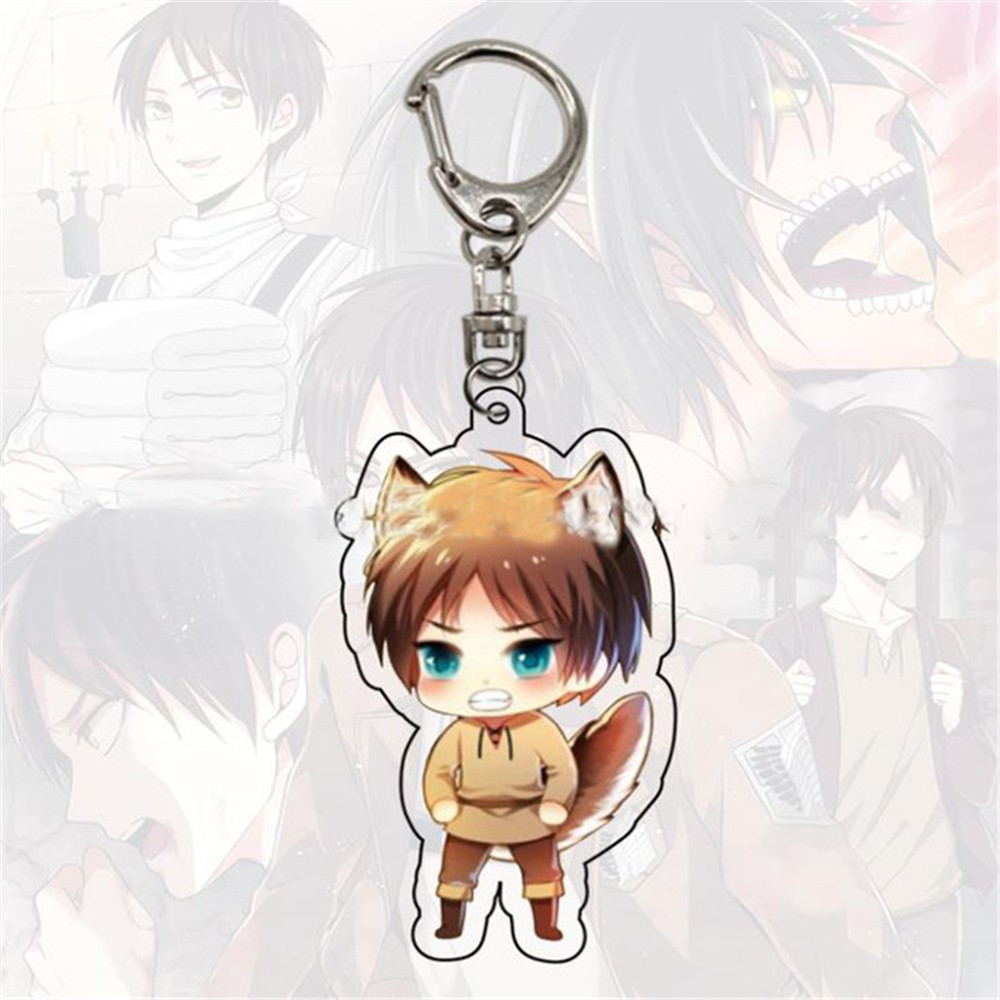 EPOCH Creative Attack on Titan Keychain Car Key Rings Double Sided Anime Attack on Titan Car Key Holder Bag Pendant Gift For Men Women Kid Key Rings Special Car Interior Accessories Acrylic