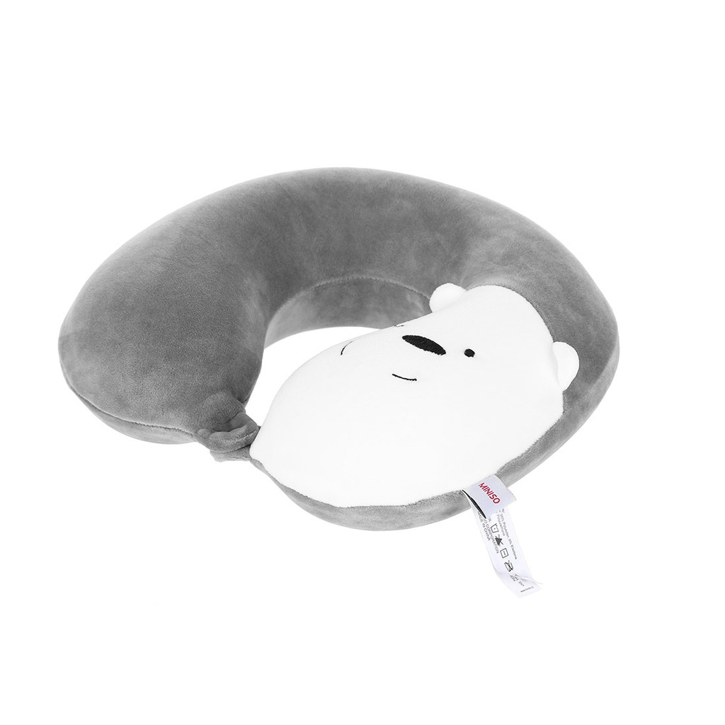 [Mã LIFECPMALL giảm 12% đơn 250K] Gối chữ U Miniso Bare Bears (Nâu)