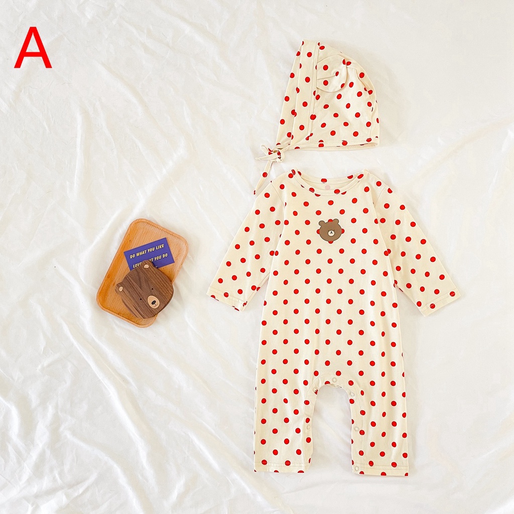 Sanlutoz Bộ Áo Liền Quần Chấm Bi Hình Gấu Dễ Thương Cho Trẻ Sơ Sinh