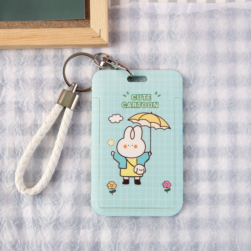 Bao Đựng Thẻ Tên Thẻ Xe Đa Năng Bìa Nhựa Trượt Hoạ Tiết Dễ Thương