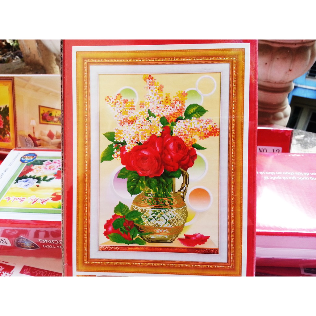 Tranh đính đá bình hoa DF2480