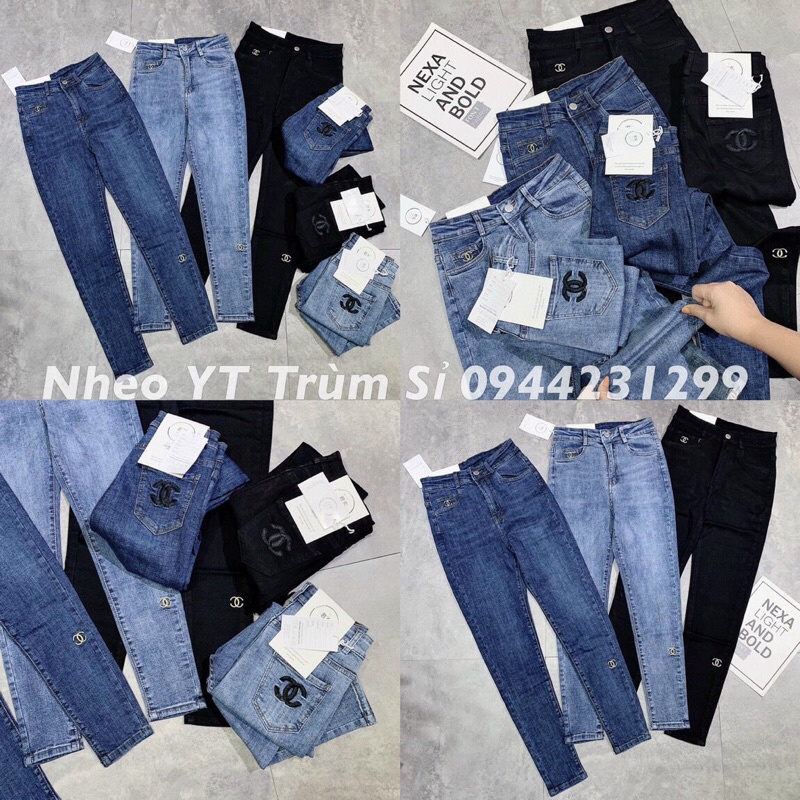 QUẦN JEAN DÃN CHANEL THÊU SIÊU ĐẸP