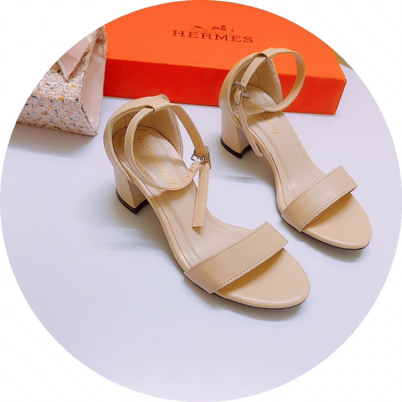 Giày sandal công sở quai ngang bít gót đế vuông 5p hàng đẹp ảnh chụp thật