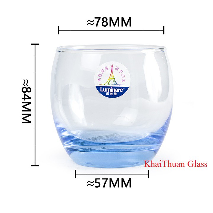 Bộ 06 Cốc Thủy Tinh Luminarc Uống Nước, Cà Phê Chịu Nhiệt Salto Ice Blue J1584 Dung Tích 320ml.