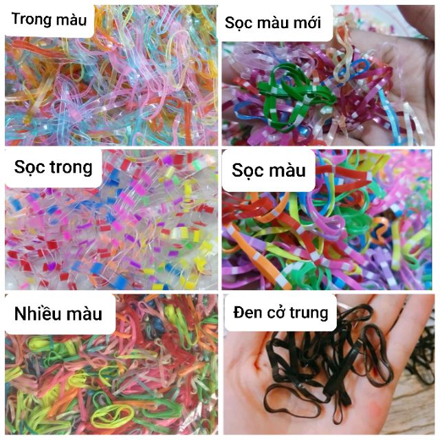 (0.5kg)500gam thun buột tóc màu,sọc(cở trung)