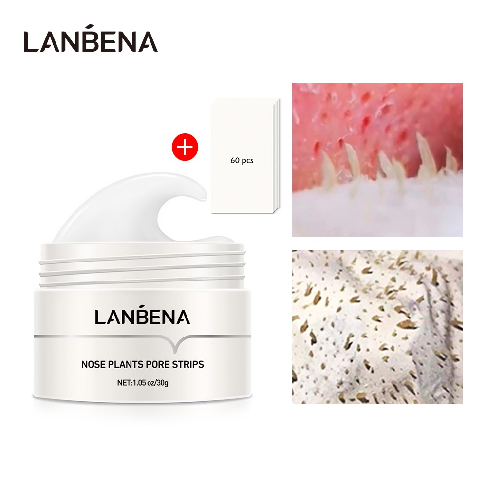 Mặt nạ bùn lột mụn đầu đen chính hãng LANBENA kèm 60 miếng giấy lột mụn