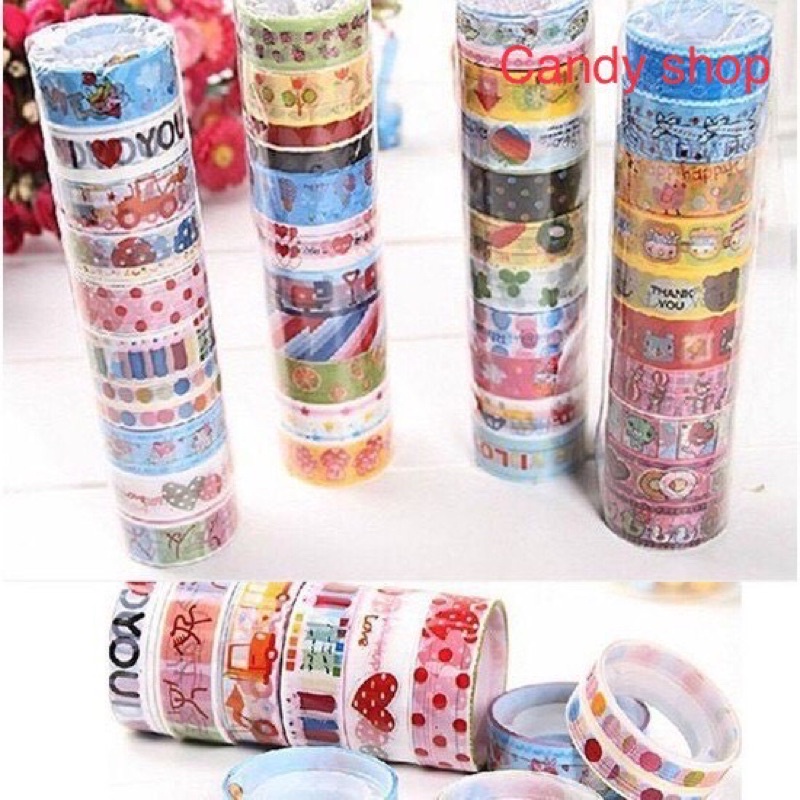 Lốc 10 cuộn băng dính hoạt hình
