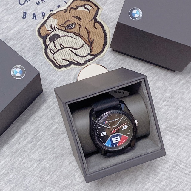 Đồng hồ đeo tay nam unisex BMW dây cao su hàng nhập khẩu Mỹ