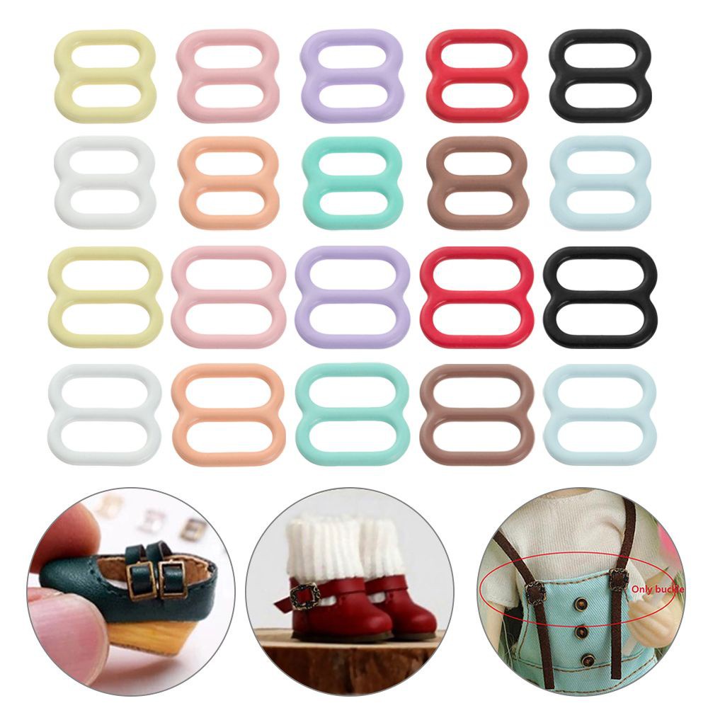 Set 20 Nút Khóa Ba Mặt Mini 10 Màu Kích Thước 6mm / 8mm Chất Lượng Cao Cho Búp Bê