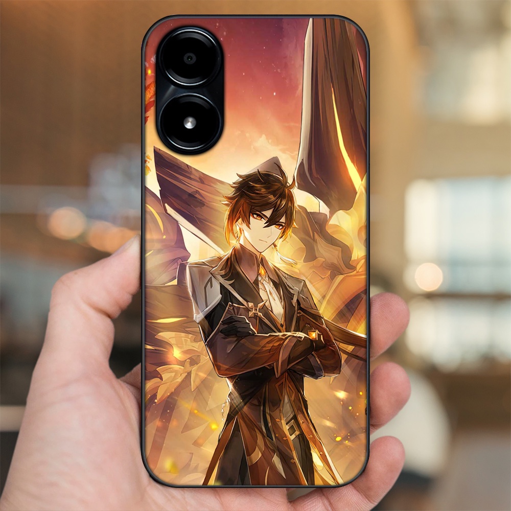 Ốp lưng Vivo Y02s viền đen in hình Zhongli Genshin Impact