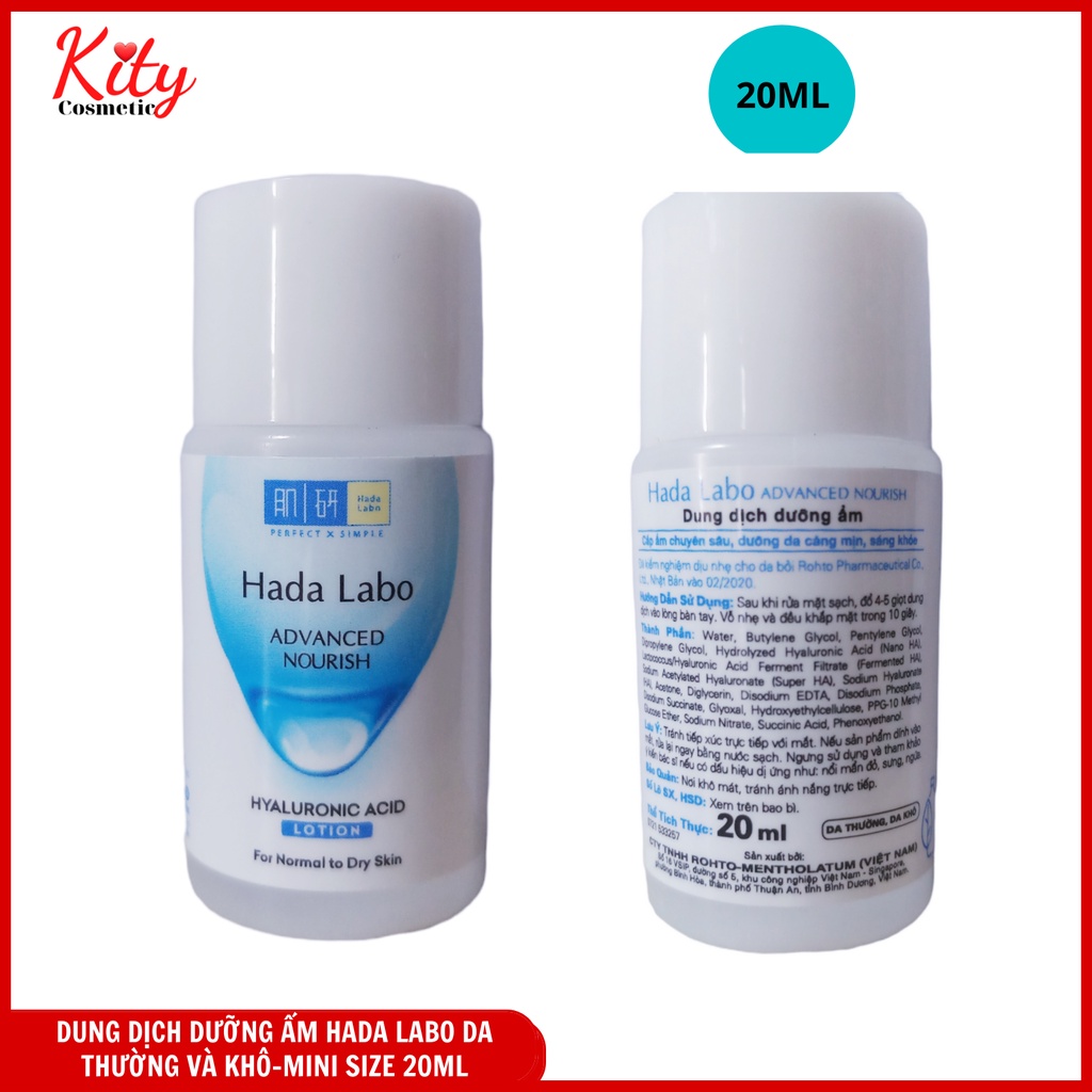 [ Da khô, thường] Dung dịch dưỡng ẩm tối ưu Hada Labo Advanced Nourish Lotion cho da thường và da khô 20ml/100ml