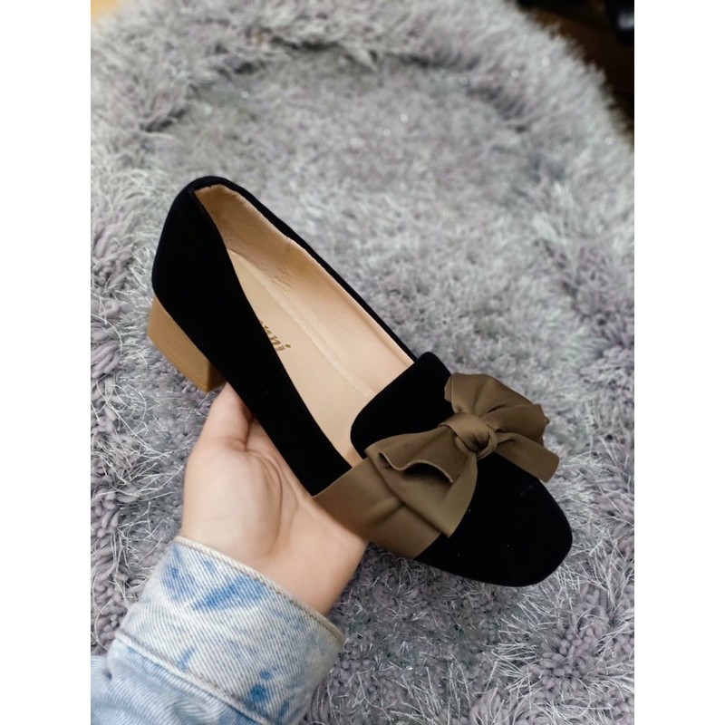 giầy nơ vải gót 3 cm ( chuẩn hinh )