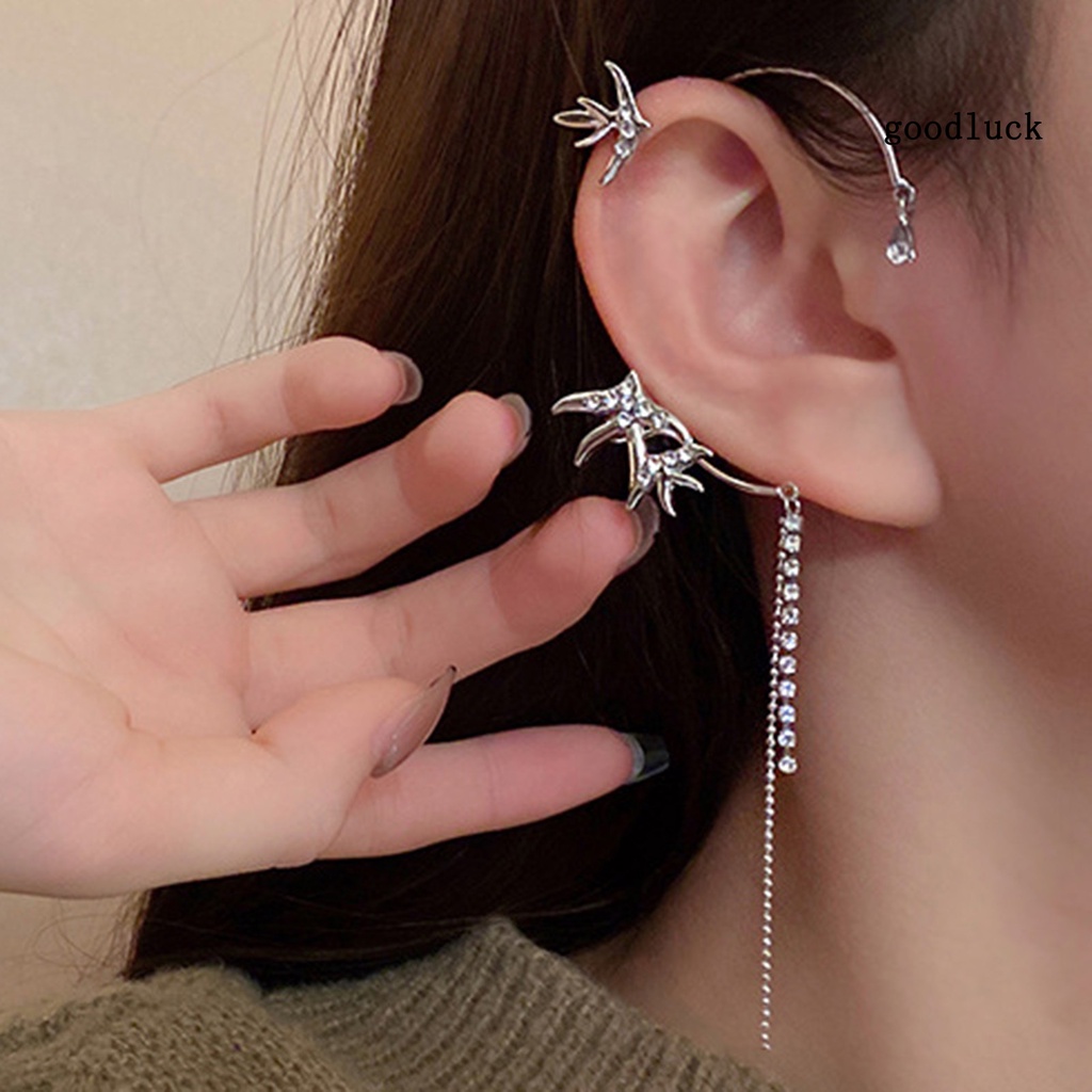 1 Khuyên Tai Hình Én Đính Đá Lấp Lánh Thời Trang Cho Nữ