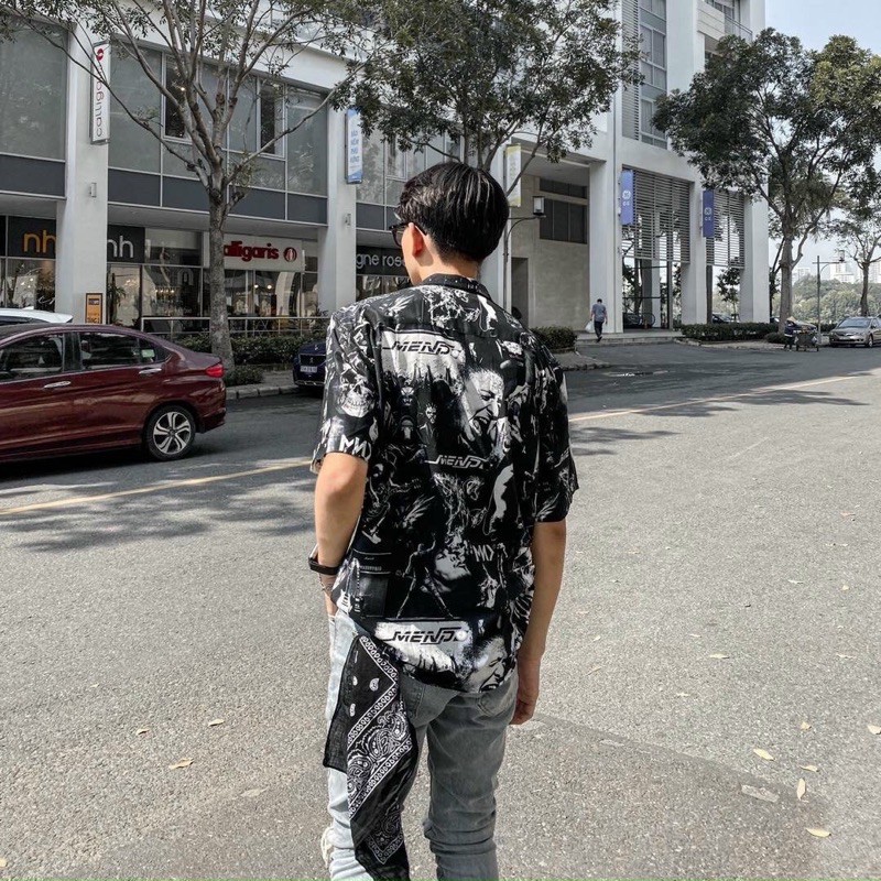 Áo sơmi hoạ tiết Rock and Roll cổ vest #MENDE# | BigBuy360 - bigbuy360.vn