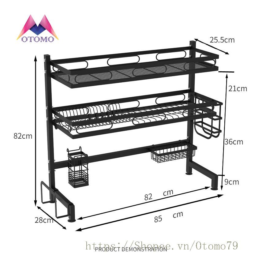 Kệ Để Bát Chén Trên Chậu Rửa Tiện Lợi Sạch Sẽ Khô Ráo, Giá Úp Bát Chén, Giá Để Dao Thớt