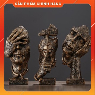 Đồ decor tượng tam không nghe không nói không nhìn decor trang trí bày phòng khách văn phòng bàn làm việc